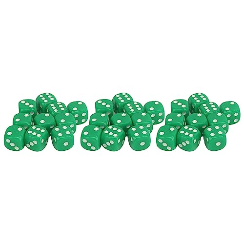 QANYEGN 30 pcs Würfel Set 6 -seitige runde Ecke White Number Dots Plastik tragbarer Spielwürfel für Brettspiele Mathematikunterricht (Grün) von QANYEGN