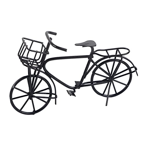 QANYEGN 1:12 Miniatur-Metallfahrrad, Puppenhaus-Dekorationszubehör, Schwarzes Fahrrad, Puppenhaus-Dekorationszubehör Für Spielpuppen von QANYEGN