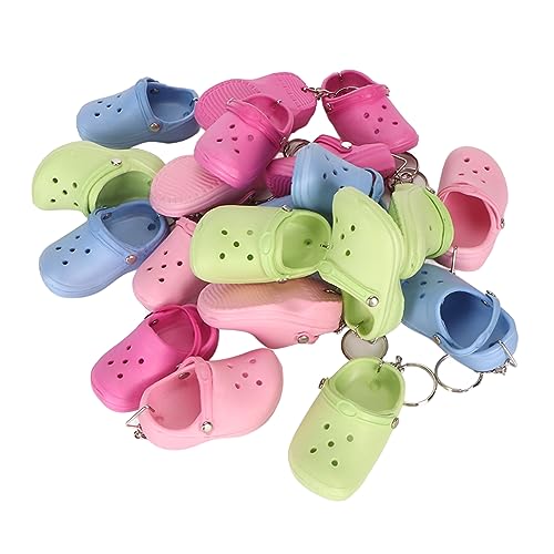 QANYEGN 20 Stück Hausschuhe-Schlüsselanhänger, Weicher Silikon-Sandalen-Schlüsselanhänger, Schlüsselanhänger-Anhänger-Dekoration Für Mädchen Und Jungen von QANYEGN
