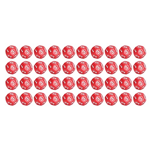 QANYEGN 40pcs 12 -Sided Dice Set, polyedrische Würfel -Set, Solid Color Dice für Family Party Brettspiel Pub Clubspiel (Red) von QANYEGN