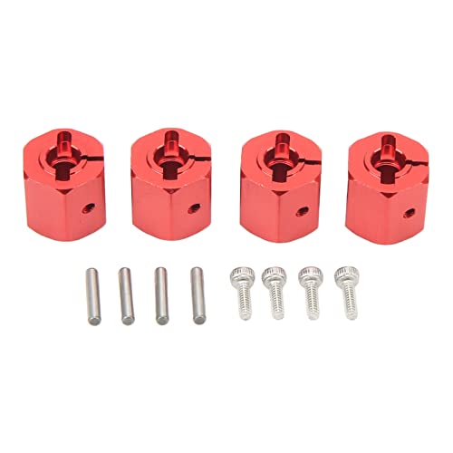 QANYEGN 4pcs 12mm Sechskantadapter, Sechskantantriebsadapter, Aluminium -Leichtmetallrad -Hub -Hub -Antriebsadapter für SCX10 90046 für D90 1/10 RC Car Schwarz (Schwarz) (Verrotten) von QANYEGN