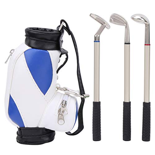 QANYEGN Mini Golfstifterhalter mit Stift, Golfgeschenke für Männer, Männer Golfstifthalter Strumpf für Schreibtischdekoration Golfgeschenk für Golferfreunde Fans (Blau weiß) von QANYEGN