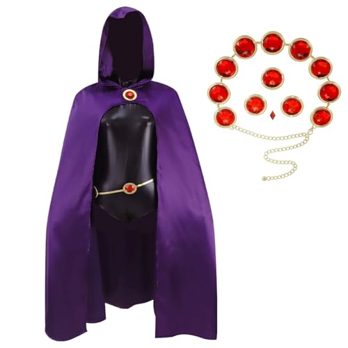 QAQ-COSPLAY Raven Kostüm Damen Superhelden Full Set Halloween Robe mit schwarzem Overall Cosplay für Erwachsene Mädchen, Rabenkostüm, Medium, 2042 QAQ-COSPLAY Raven Kostüm Damen Superhelden Full Set Halloween Robe mit schwarzem Overall Cosplay für Erwachsene Mädchen, Rabenkostüm, Medium, 2042 von QAQ-COSPLAY