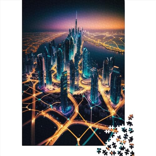 1000 Stück Bunte Puzzles Nachthimmel für Teenager, Geschenke für Erwachsene, Holzpuzzle, Lernspiele für Zuhause, DIY Spielzeug, 1000 Teile (75x50cm) von QASEYIPV