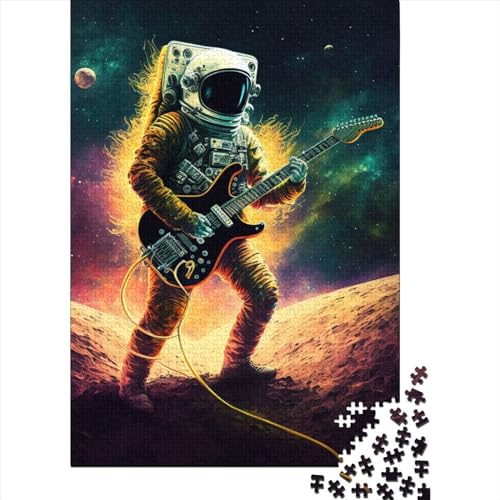 1000 Stück Papierpuzzle, Astronaut, Gitarre, für Erwachsene, Weihnachtsgeschenke, Lernspiel, Herausforderung, Spielzeug, 1000 Teile (38 x 26 cm) von QASEYIPV