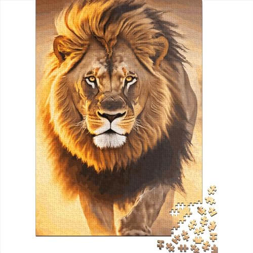 1000 Stück Puzzle zum Malen Löwe für Erwachsene und Jugendliche, Holzpuzzle, Familienspiele, Weihnachtsgeschenke, 1000 Teile (75x50cm) von QASEYIPV
