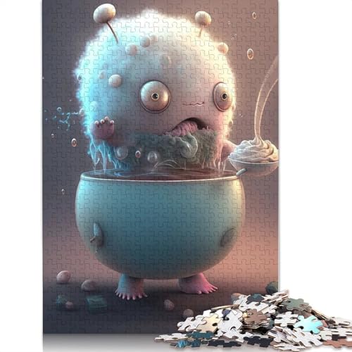 1000 Stück niedliche Monster für Erwachsene, schwieriges Holzpuzzle für Erwachsene, Weihnachtsgeschenke, 1000 Teile (75 x 50 cm) von QASEYIPV