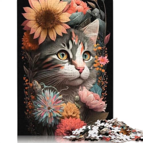1000 Teile (38 x 26 cm) Katzen- und Tier-Puzzles für Erwachsene, pädagogisches Spielzeug, Geschenke für Heiligabend, 1000 Teile von QASEYIPV