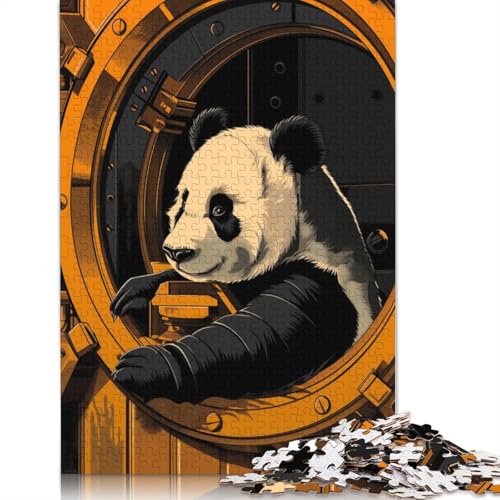1000 Teile „Das Panda-Flucht-Puzzle“, Schwierigkeitsgrad für Erwachsene, Lernspiel, Spielzeug, Familiendekoration, 1000 Teile (75 x 50 cm) von QASEYIPV
