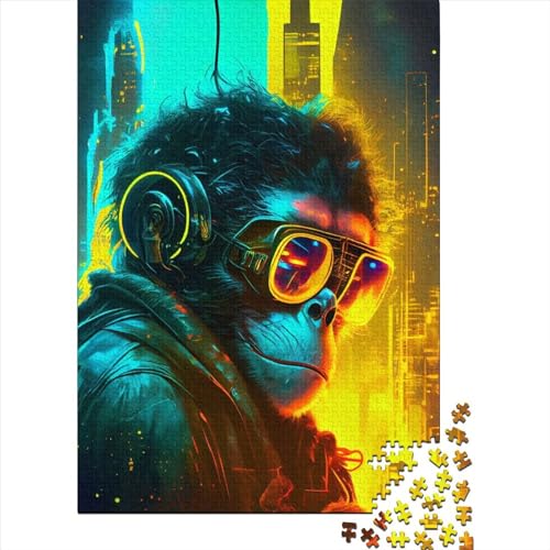 1000 Teile Affe Puzzle für Erwachsene, Halloween-Geschenk, Lernspielzeug, 1000 Teile (38 x 26 cm) von QASEYIPV