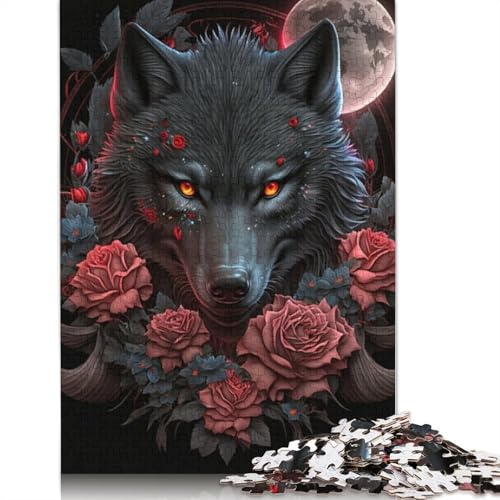 1000 Teile Art Wolf Puzzle für Erwachsene, Halloween-Geschenk, Puzzle, Lernspiel, Herausforderung, Spielzeug, 1000 Teile (75 x 50 cm) von QASEYIPV