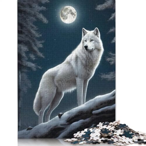 1000 Teile Art Wolf Puzzle für Erwachsene, Halloween-Geschenk, Puzzle, Lernspielzeug, 1000 Teile (75 x 50 cm) von QASEYIPV