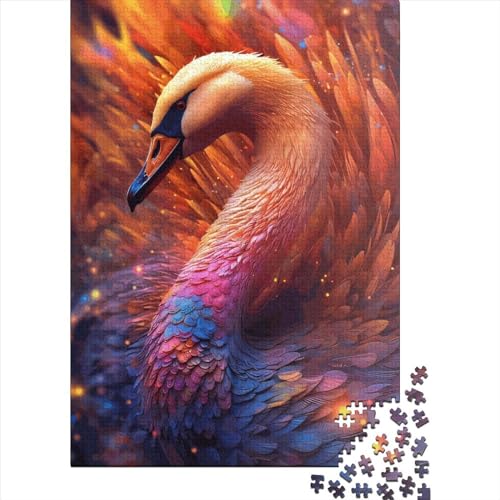 1000 Teile Astral Schwan Puzzle für Erwachsene und Holzpuzzle, Lernspiel für Familien, 1000 Teile (75x50cm) von QASEYIPV
