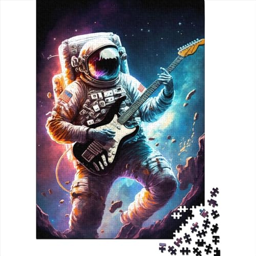 1000 Teile Astronaut Gitarre spielen für Teenager, Geschenke für Erwachsene, Papierpuzzle, Lernspiele für Zuhause, DIY-Spielzeug, 1000 Teile (38 x 26 cm) von QASEYIPV