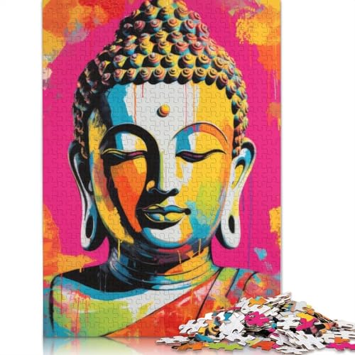 1000 Teile Buddha Art Puzzle für Erwachsene, Holzpuzzle für Erwachsene, Jugendliche, Männer und Frauen, Geschenk 1000 Teile (75x50cm) von QASEYIPV