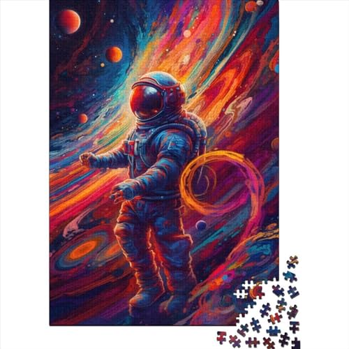 1000 Teile Bunte Astronauten Puzzle für Erwachsene, Halloween-Geschenk, Lernspielzeug, 1000 Teile (75x50cm) von QASEYIPV