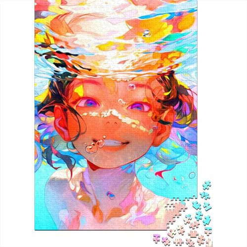 1000 Teile Bunte Girl1 Puzzle für Erwachsene und Jugendliche, Lernspiele für Zuhause, DIY Spielzeug, Weihnachtsgeschenke, 1000 Teile (38 x 26 cm) von QASEYIPV