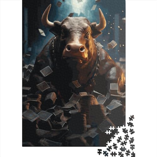 1000 Teile Crypto Bull Cash Money Puzzle Kreative Quadrate für Erwachsene und Holzpuzzle Herausforderndes Spiel 1000 Teile (38x26cm) von QASEYIPV