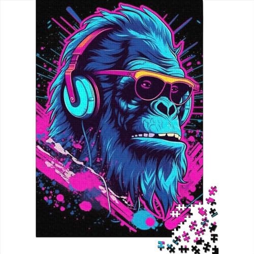 1000 Teile DJ-Musik und Affenmusik für Erwachsene und Jugendliche, Lernspielzeug aus Papier, 1000 Teile (38 x 26 cm) von QASEYIPV