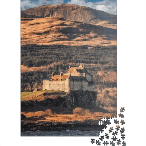 1000 Teile Duart Castle Isle of Mull Kreative Quadratische Holzpuzzle für Erwachsene Lernspiel Herausforderung Spielzeug 1000 Teile (38x26cm) von QASEYIPV