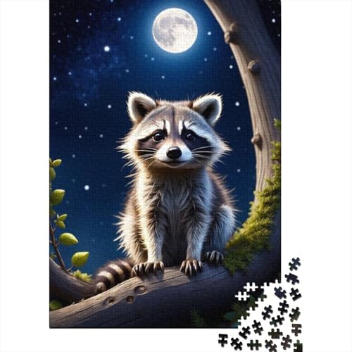 1000 Teile Erwachsene Tierpuzzle Waschbär Holzpuzzle Familie Unterhaltung Spielzeug 1000 Teile (75x50cm) von QASEYIPV