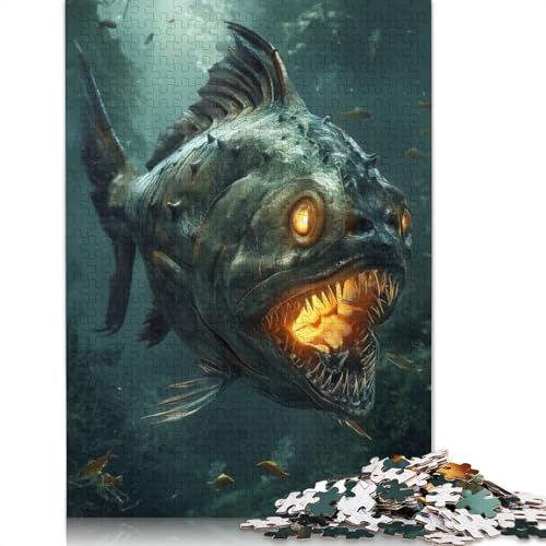 1000 Teile Fantasy Piranha Glowing Puzzles Schwierigkeitsgrad Puzzles Lernspiele Spielzeug 1000 Stück (75x50cm) von QASEYIPV