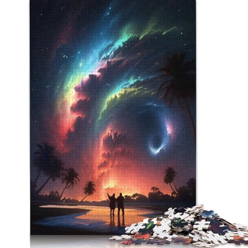 1000 Teile Farben des Weltraum-Puzzles, Schwierigkeitsgrad-Puzzle, Lernspiel, Spielzeug, Familiendekoration, 1000 Teile (75 x 50 cm) von QASEYIPV
