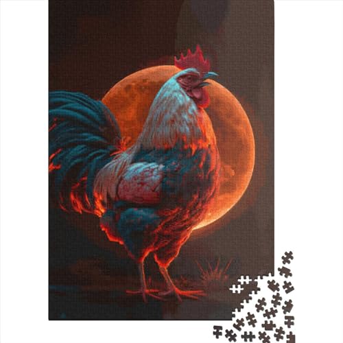 1000 Teile Geflügel-Puzzles für Erwachsene, bunt, Holzpuzzle, Lernspielzeug, Stressabbau, Weihnachtsgeschenke, 1000 Teile (75 x 50 cm) von QASEYIPV