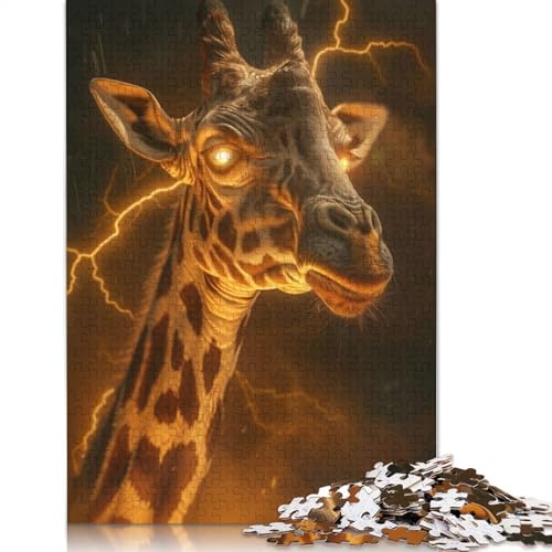 1000 Teile Gruseliges Fantasy-Giraffe-Puzzle, Schwierigkeitsgrad Puzzle, Lernspiel, Spielzeug, 1000 Teile (75 x 50 cm) von QASEYIPV