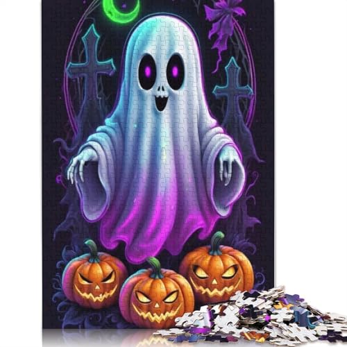1000 Teile Halloween Ghost Puzzle Erwachsene Halloween Geschenk Erwachsene Puzzle Home Decor Puzzle 1000 Teile (38x26cm) von QASEYIPV