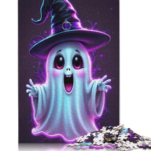 1000 Teile Halloween Ghost Puzzle für Erwachsene und Jugendliche, Lernspiele für Zuhause, DIY Spielzeug, Weihnachtsgeschenke, 1000 Teile (75x50cm) von QASEYIPV