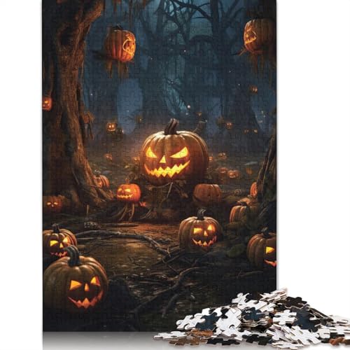 1000 Teile Halloween Kürbis Puzzle für Erwachsene Teenager Familienspaß und Spieleabende, 1000 Teile (38x26cm) von QASEYIPV
