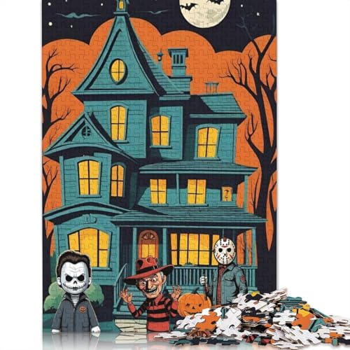 1000 Teile Halloween-Schloss Puzzle für Erwachsene, Halloween-Geschenk für Erwachsene, einzigartiges Puzzle für Heimdekoration und Geschenke, 1000 Teile (38 x 26 cm) von QASEYIPV