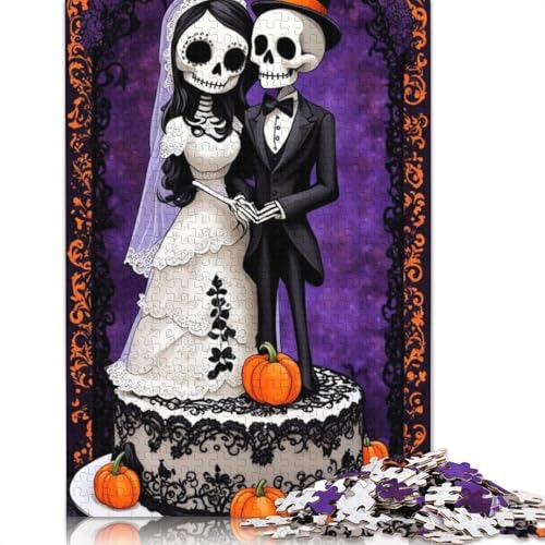 1000 Teile Halloween Skelett Papier Puzzle für Erwachsene, Lernspiel, Herausforderung, Spielzeug, Weihnachtsgeschenke, 1000 Teile (38 x 26 cm) von QASEYIPV