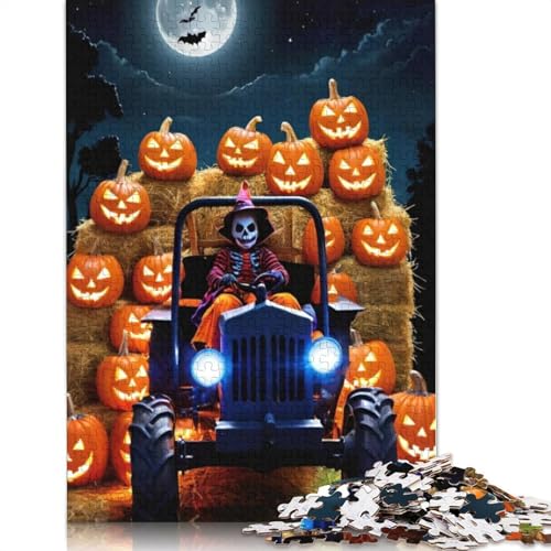 1000 Teile Halloween Skelett Puzzle für Erwachsene Teenager Holzpuzzle Lernspiel Herausforderung Spielzeug Geburtstagsgeschenke 1000 Teile (75x50cm) von QASEYIPV