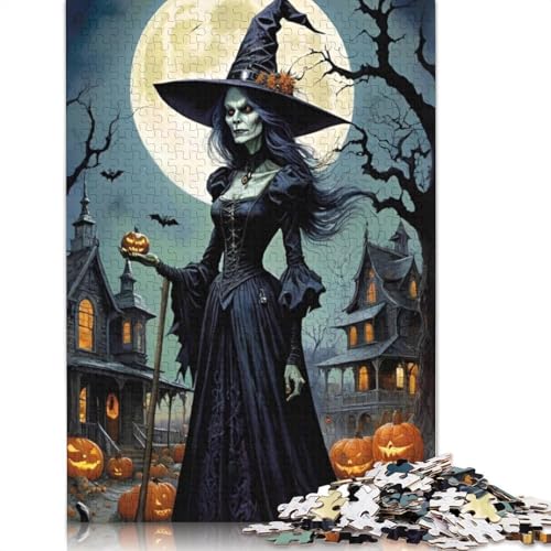 1000 Teile Halloween Witch Puzzle Erwachsene Papier Puzzle für Erwachsene Pädagogisches Spiel Herausforderung Spielzeug 1000 Teile (38x26cm) von QASEYIPV