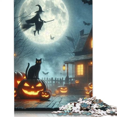 1000 Teile Halloween Witch Puzzle Erwachsene Puzzle Papier Geschenk Halloween Puzzle Erwachsene 1000 Teile (38x26cm) von QASEYIPV
