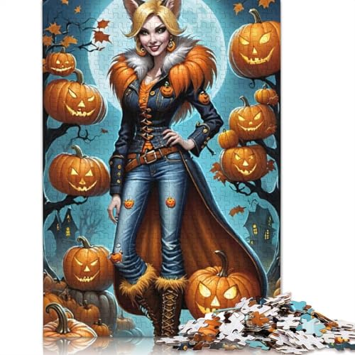 1000 Teile Halloween Witch Puzzle für Erwachsene, Halloween-Geschenk, Holzpuzzle für Teenager, einzigartige Dekorationen und Geschenke, 1000 Teile (75x50cm) von QASEYIPV