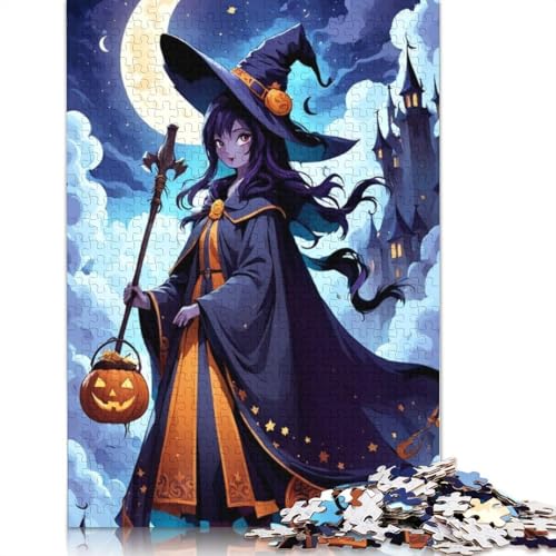 1000 Teile Halloween Witch Puzzle für Erwachsene, Halloween-Geschenk für Erwachsene, einzigartige Puzzles für Heimdekorationen und Geschenke, 1000 Teile (38 x 26 cm) von QASEYIPV
