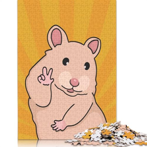 1000 Teile Hamster-Meme-Pop-Art-Puzzle, Schwierigkeitsgrad für Erwachsene, entspannendes Spiel, Spielzeug, 1000 Teile (75 x 50 cm) von QASEYIPV