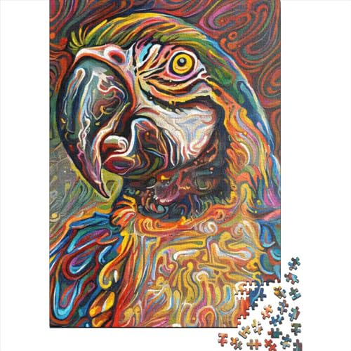 1000 Teile Holzpuzzle, abstraktes Papageien-Puzzle, Lernspiel für Erwachsene, 1000 Teile (75 x 50 cm) von QASEYIPV