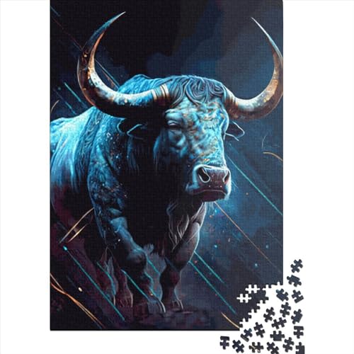 1000 Teile Holzpuzzle Buffalo Holzpuzzle Lernspiel Herausforderung Spielzeug als Weihnachtsgeschenk 1000 Teile (38x26cm) von QASEYIPV