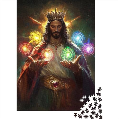 1000 Teile Holzpuzzle für Erwachsene Christian Jesus Weihnachten Rechteck Puzzle Rechteck Gehirnübung Herausforderung Spiel 1000 Teile (75x50cm) von QASEYIPV