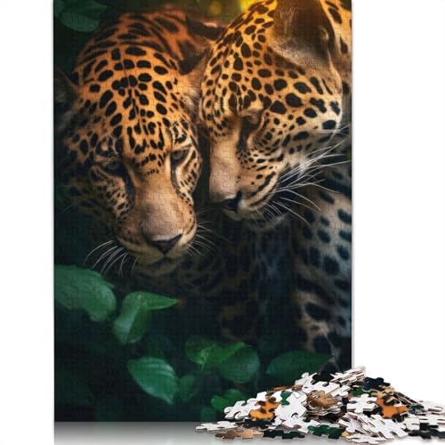 1000 Teile Jaguar Love Romance Hug Puzzle Puzzle Schwierigkeitsgrad Puzzle Lernspiel Spielzeug 1000 Stück (75x50cm) von QASEYIPV