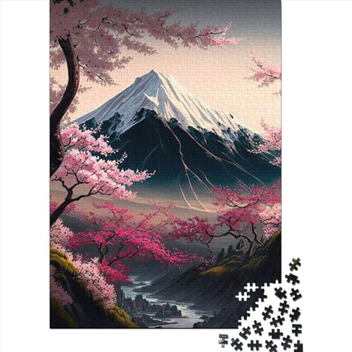 1000 Teile Japanische Kirschblüten Puzzle für Erwachsene, Halloween-Geschenk ab 14 Jahren, 1000 Teile (75x50cm) von QASEYIPV