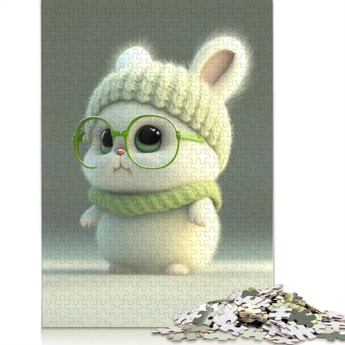 1000 Teile Kaninchenpuzzle für Erwachsene, Halloween-Geschenk, Holzpuzzle für Erwachsene, Familienspaß und Spieleabend, 1000 Teile (75x50cm) von QASEYIPV