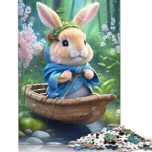 1000 Teile Kaninchenpuzzle für Erwachsene, Halloween-Geschenk, Lernspielzeug, 1000 Teile (75 x 50 cm) von QASEYIPV