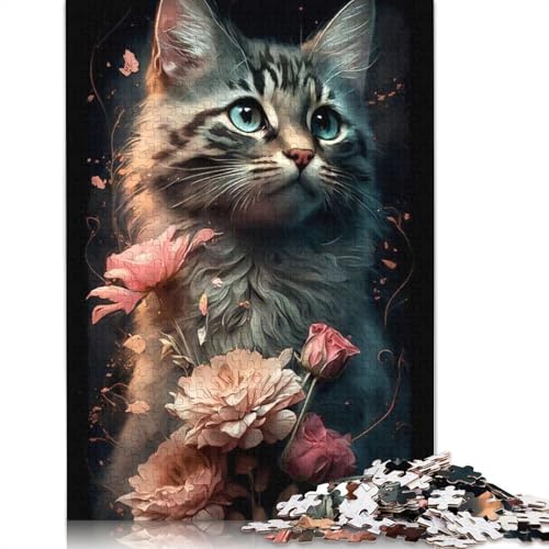 1000 Teile Katzen-Puzzle für Erwachsene, Halloween-Geschenk, Erwachsenenpuzzle, Heimdekoration, 1000 Teile (75 x 50 cm) von QASEYIPV