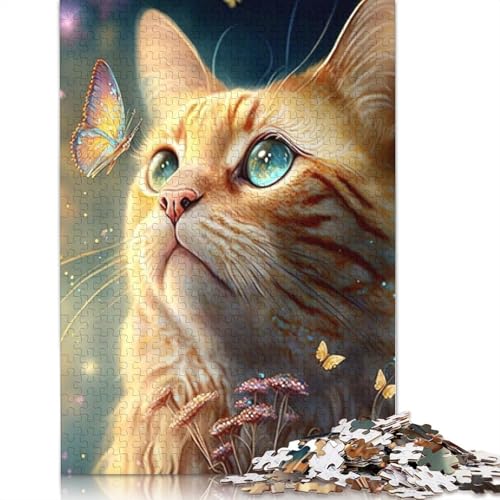1000 Teile Katzen-Puzzle für Erwachsene, Halloween-Geschenk, Holzpuzzle für Erwachsene, Familienspaß und Spieleabend, 1000 Teile (75 x 50 cm) von QASEYIPV