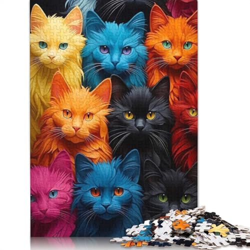 1000 Teile Katzen-Puzzle für Erwachsene, Halloween-Geschenk, Lernspielzeug, 1000 Teile (38 x 26 cm) von QASEYIPV